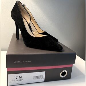 Vince Camuto black heels, size 7, worn once.